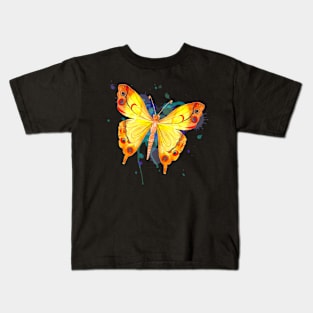 Yellow Butterfly Watercolors Nature Gift Kids T-Shirt